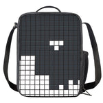 White Brick Puzzle Video Game Print Crossbody Lunch Bag