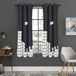White Brick Puzzle Video Game Print Curtain