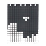 White Brick Puzzle Video Game Print Curtain