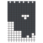 White Brick Puzzle Video Game Print Curtain