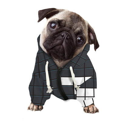 White Brick Puzzle Video Game Print Dog Zip Up Hoodie