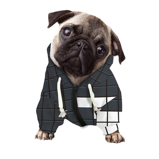 White Brick Puzzle Video Game Print Dog Zip Up Hoodie