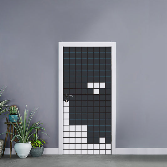 White Brick Puzzle Video Game Print Door Sticker