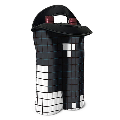 White Brick Puzzle Video Game Print Double Neoprene Wine Tote