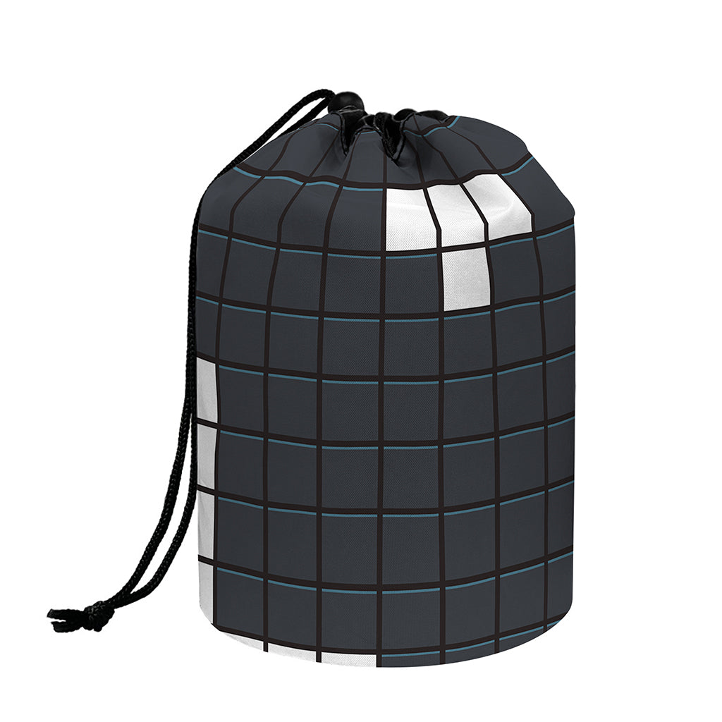 White Brick Puzzle Video Game Print Drawstring Makeup Bag