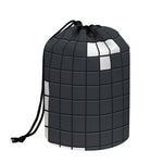 White Brick Puzzle Video Game Print Drawstring Makeup Bag