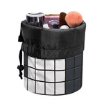 White Brick Puzzle Video Game Print Drawstring Makeup Bag