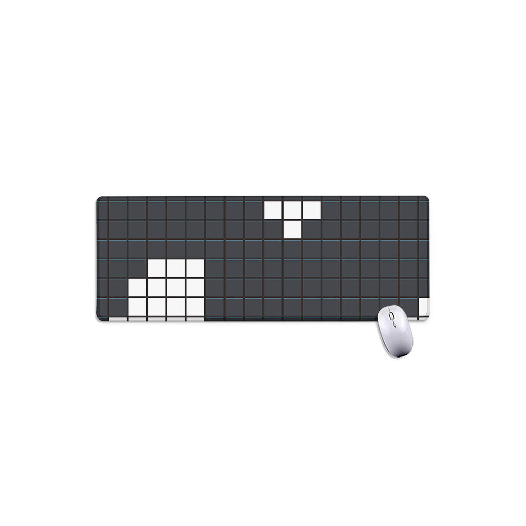 White Brick Puzzle Video Game Print Extended Mouse Pad
