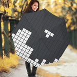 White Brick Puzzle Video Game Print Foldable Umbrella