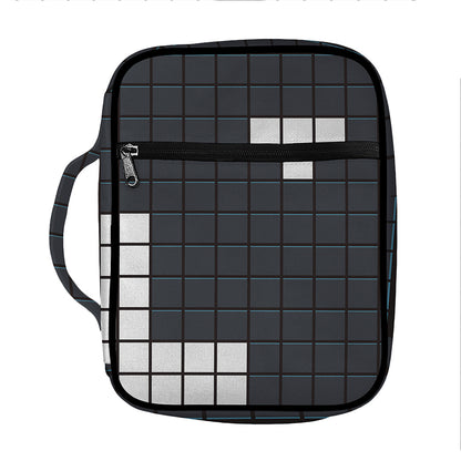 White Brick Puzzle Video Game Print Front Pocket Bible Bag