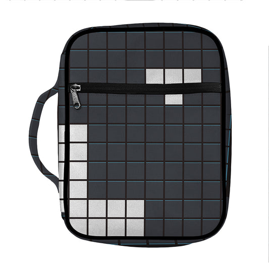 White Brick Puzzle Video Game Print Front Pocket Bible Bag