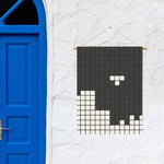 White Brick Puzzle Video Game Print Garden Flag