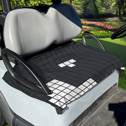 White Brick Puzzle Video Game Print Golf Cart Seat Cover