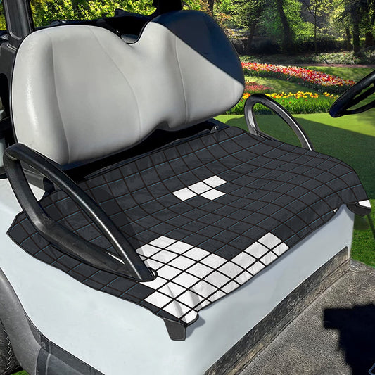 White Brick Puzzle Video Game Print Golf Cart Seat Cover