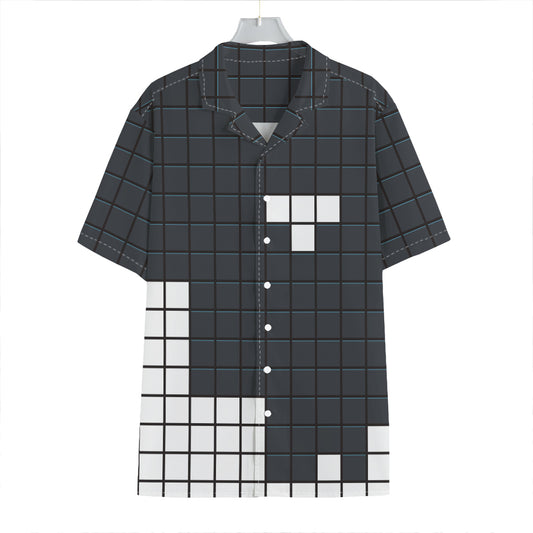 White Brick Puzzle Video Game Print Hawaiian Shirt