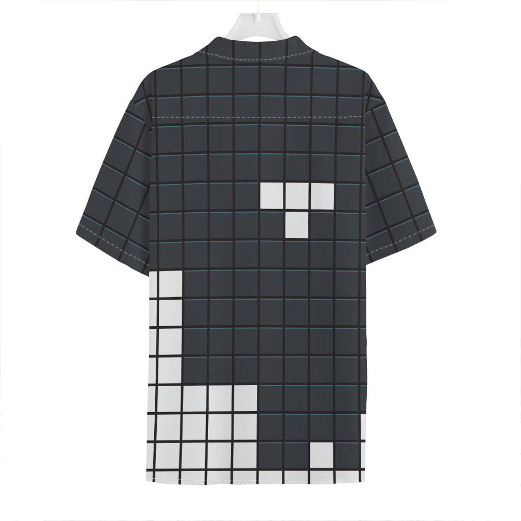 White Brick Puzzle Video Game Print Hawaiian Shirt