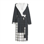 White Brick Puzzle Video Game Print Hooded Bathrobe