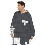 White Brick Puzzle Video Game Print Hoodie Blanket