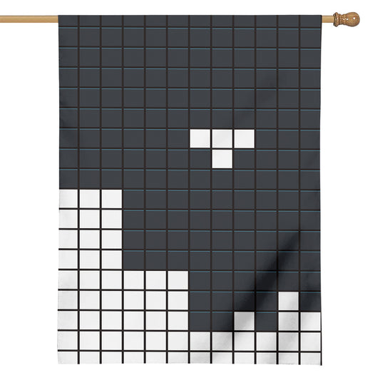 White Brick Puzzle Video Game Print House Flag