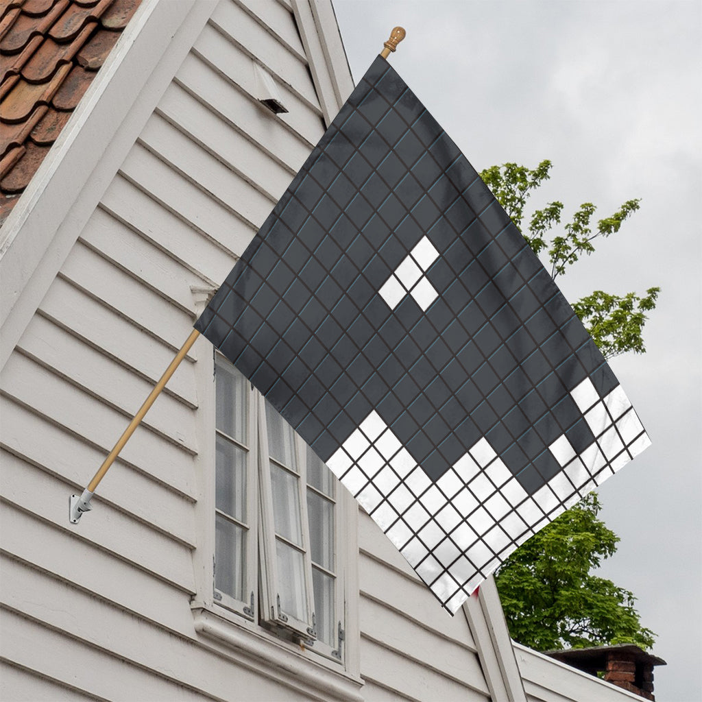 White Brick Puzzle Video Game Print House Flag