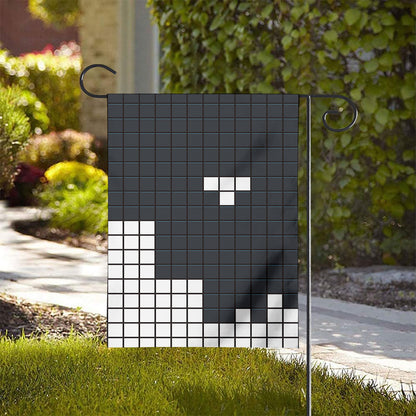 White Brick Puzzle Video Game Print House Flag