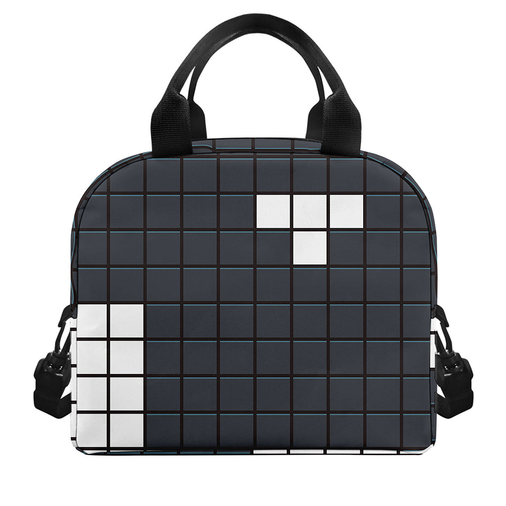 White Brick Puzzle Video Game Print Insulated Lunch Bag