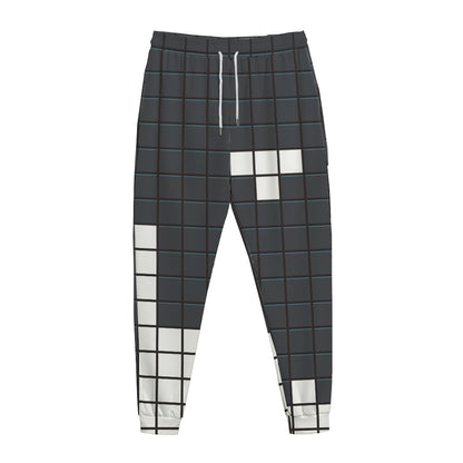 White Brick Puzzle Video Game Print Jogger Pants