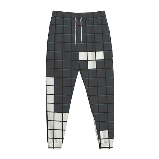 White Brick Puzzle Video Game Print Jogger Pants
