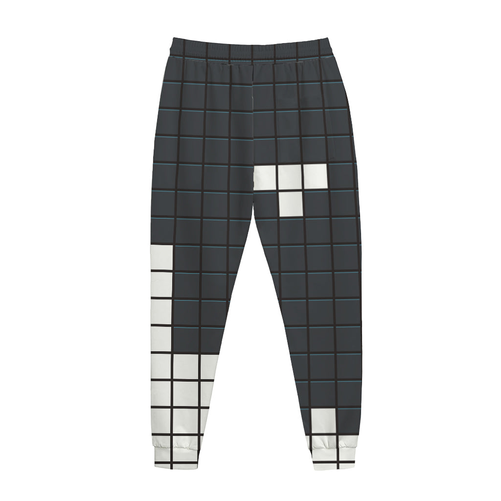 White Brick Puzzle Video Game Print Jogger Pants