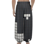 White Brick Puzzle Video Game Print Lantern Pants