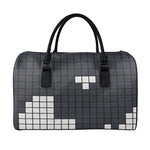 White Brick Puzzle Video Game Print Leather Duffle Bag