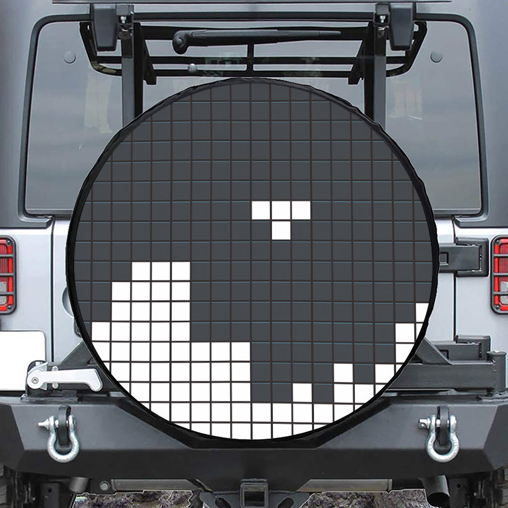 White Brick Puzzle Video Game Print Leather Spare Tire Cover