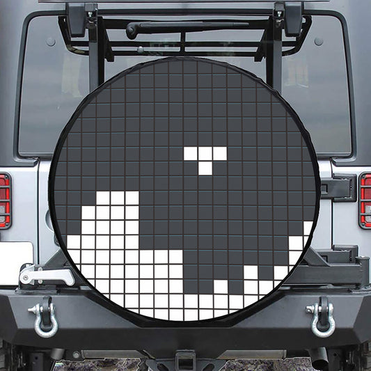 White Brick Puzzle Video Game Print Leather Spare Tire Cover