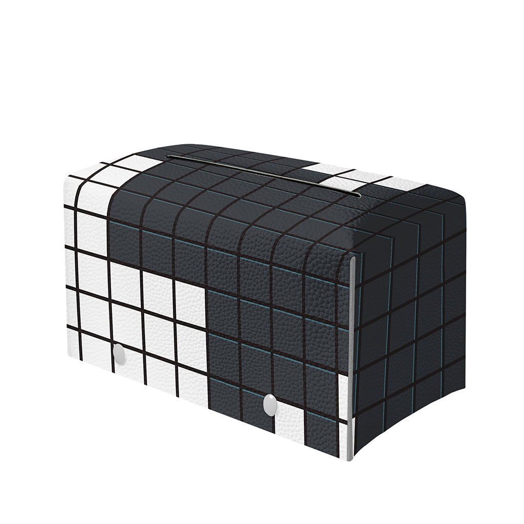 White Brick Puzzle Video Game Print Leather Tissue Box Cover