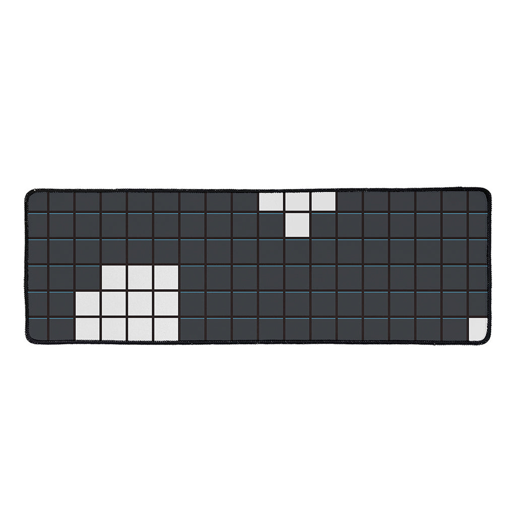 White Brick Puzzle Video Game Print Long Kitchen Mat