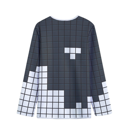 White Brick Puzzle Video Game Print Long Sleeve Short Coat