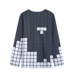 White Brick Puzzle Video Game Print Long Sleeve Short Coat