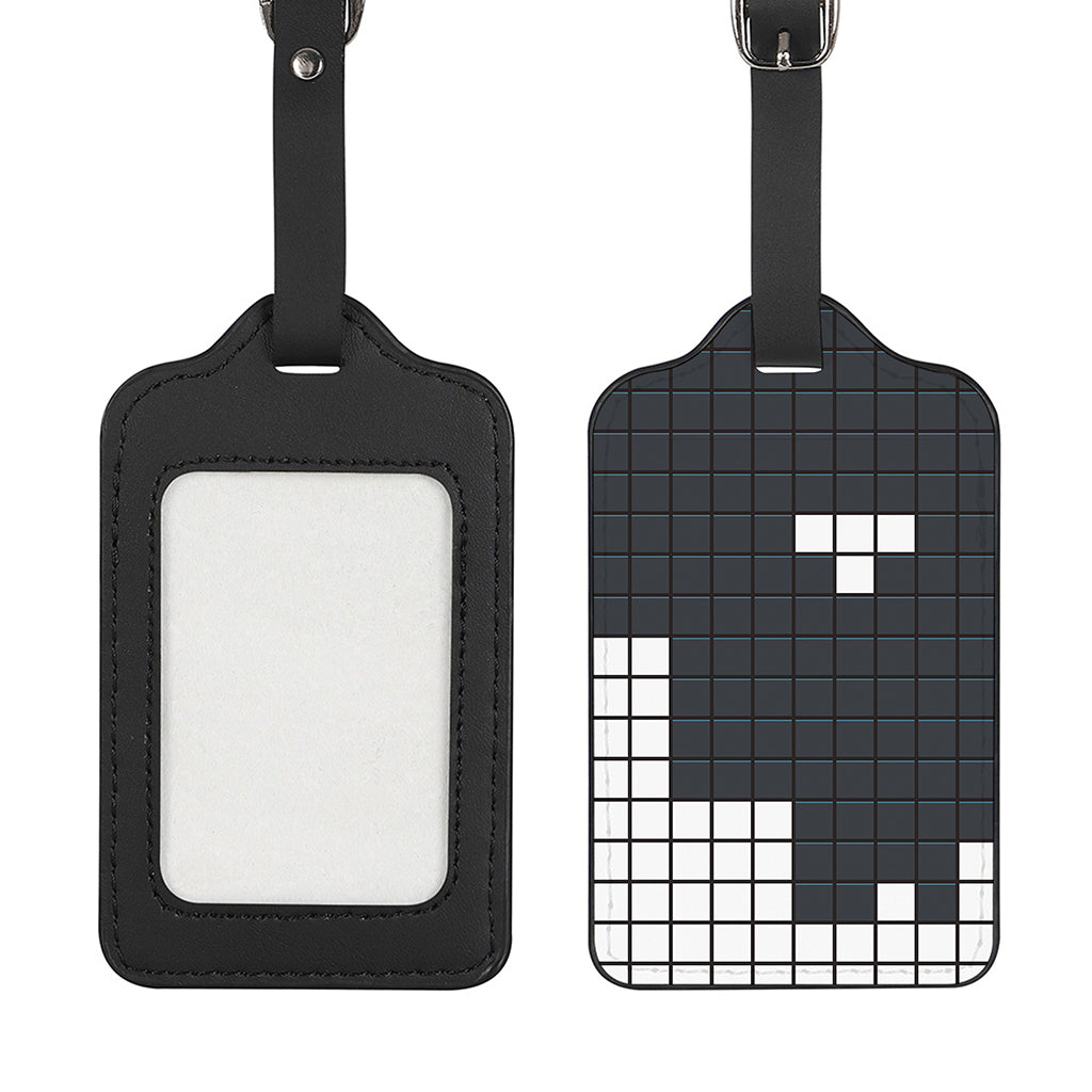 White Brick Puzzle Video Game Print Luggage Tag
