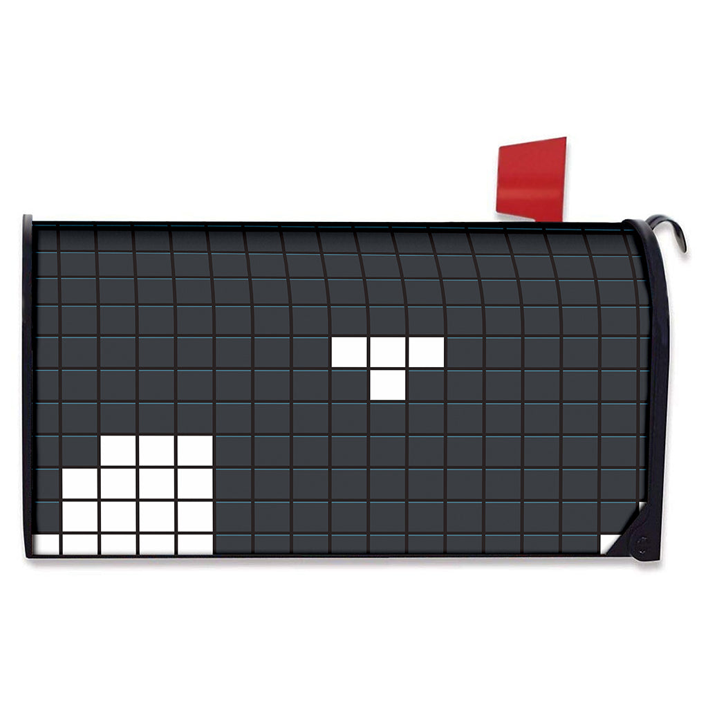 White Brick Puzzle Video Game Print Mailbox Cover
