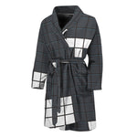 White Brick Puzzle Video Game Print Men's Bathrobe