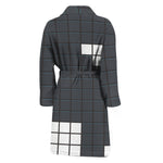 White Brick Puzzle Video Game Print Men's Bathrobe