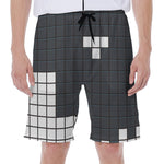 White Brick Puzzle Video Game Print Men's Beach Shorts