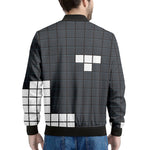 White Brick Puzzle Video Game Print Men's Bomber Jacket