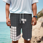 White Brick Puzzle Video Game Print Men's Cargo Shorts