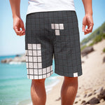 White Brick Puzzle Video Game Print Men's Cargo Shorts