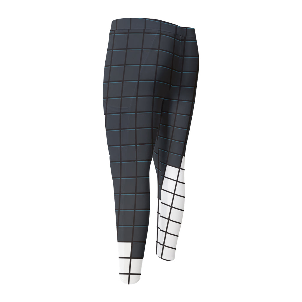 White Brick Puzzle Video Game Print Men's Compression Pants