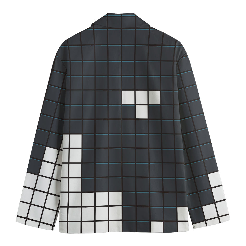 White Brick Puzzle Video Game Print Men's Cotton Blazer