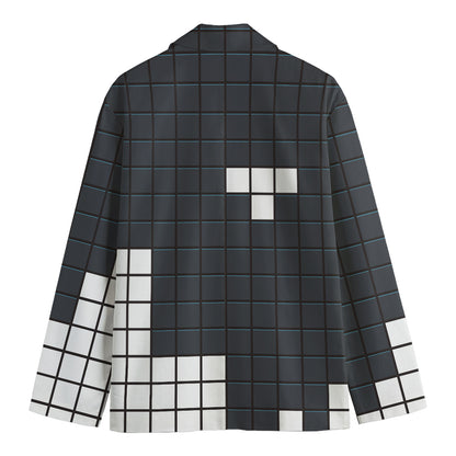 White Brick Puzzle Video Game Print Men's Cotton Blazer