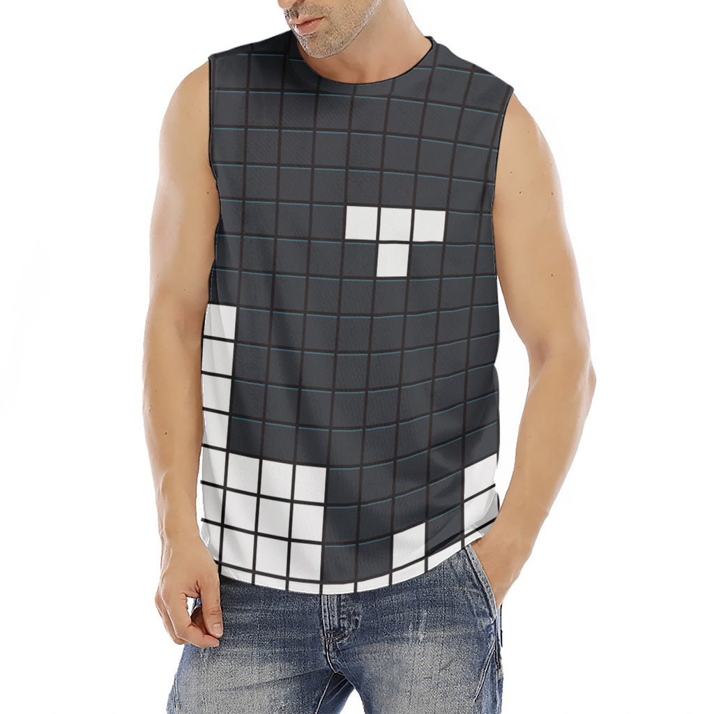 White Brick Puzzle Video Game Print Men's Fitness Tank Top