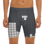 White Brick Puzzle Video Game Print Men's Long Boxer Briefs